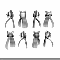 Stylish Striped Cat Ear Design Decorative Ornament Set With Hanging Tassels For Home Decor