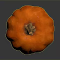 Orange Pumpkin as Seasonal Household Decorative Item with Vibrant Color Smooth Texture and Wooden Stem