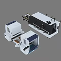 Modern Precision CNC Machine Tool With Control Console And Tool Storage