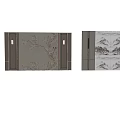 Chinese Style Background Wall With Mountain Landscape And Plum Blossom Art