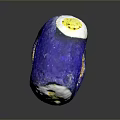 Blue Ring Fashion Accessory With Unique Textured Surface And Yellow White Accents