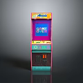 Vintage Arcade Machine With Colorful Screen Buttons Coin Slot And Control Panel