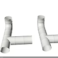 Various White Plastic Pipes In Curved L Shaped And T Shaped Plumbing Fittings