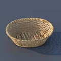 Light Colored Handwoven Wicker Basket For Household Storage And Everyday Use 3d model
