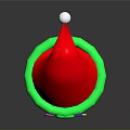 Festive Red Santa Hat With Green Brim And Colorful Decorative Rings For Holiday Use