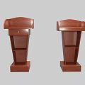 Brown Wooden Desks With Drawer And Shelves For Office Study Use