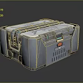 Gray Metal Toolbox with Multiple Latches Handles Orange Logo and Ventilation Holes on Reflective Surface