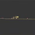 Yellow Wheel Loader Working At Construction Site With Traffic Cones 3d model