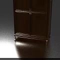 Traditional Wooden Entryway Console Cabinet With Carved Details And Brass Hardware