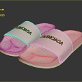 Plastic Slippers Flat Floor Slippers Leather Slippers Casual Slippers Slippers Sandals Beach Shoes Bubble Shoes 3d model