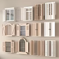 Modern folding door sliding glass folding shutter 3d model