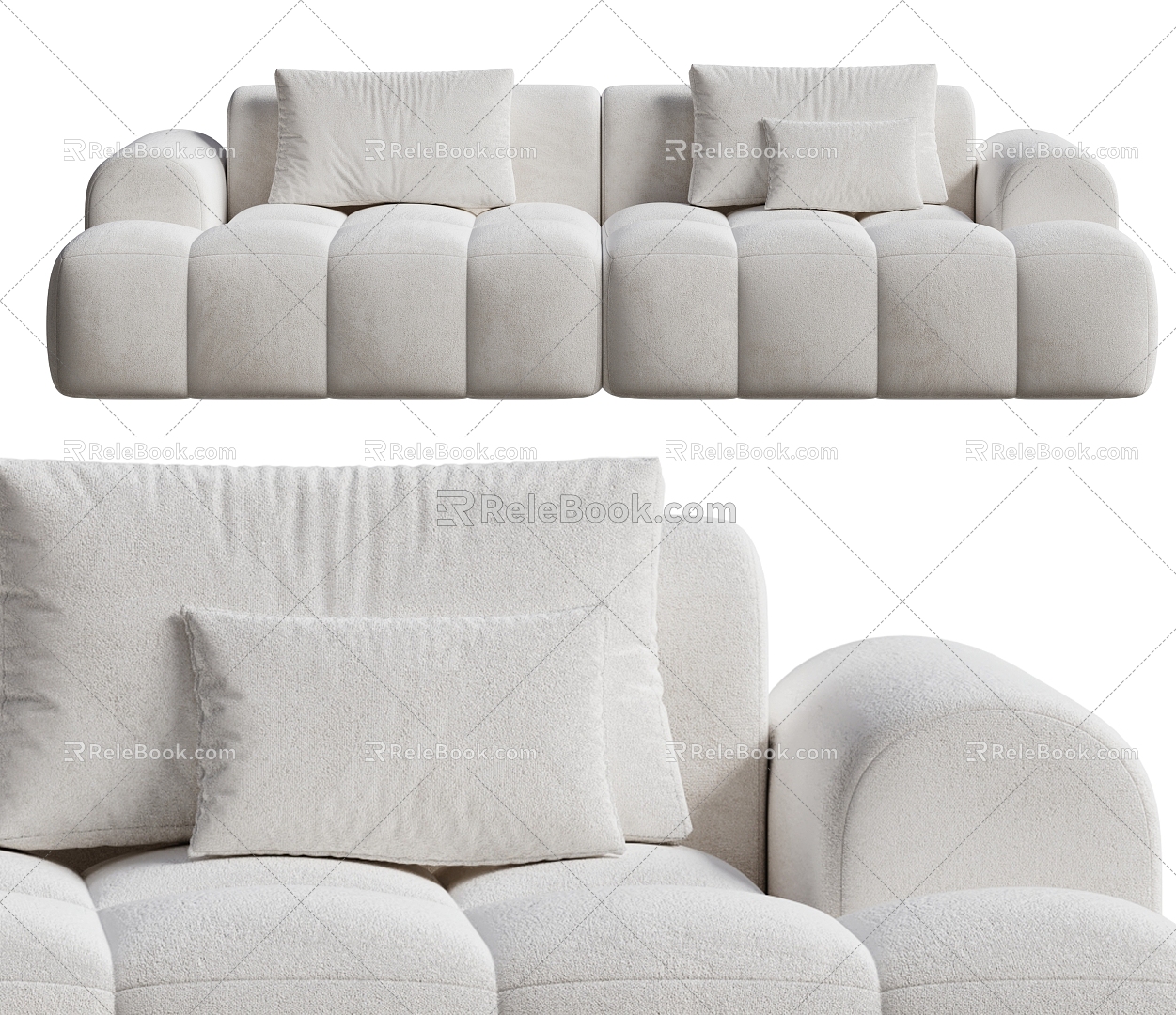 Modern double sofa 3d model