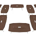 Modern Meeting Table White Minimalist Meeting Table Light Luxury High Level Meeting Table Small Long Meeting Table Solid Wood Simple Meeting Table 3d model