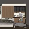 Tatami Bedroom Design With Tatami Bed Wooden Cabinets Desk Chair Window And Recessed Lighting