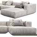 Modern Grey Sectional Sofa With Soft Cushions And Modular Design Elements 3d model