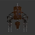 Detailed Mechanical Character With Multi Legged Biomechanical Creature Design And Metallic Brown Components 3d model
