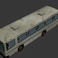 Old Rusty Bus With Open Door And Visible Interior Seats White Body And Worn Exterior