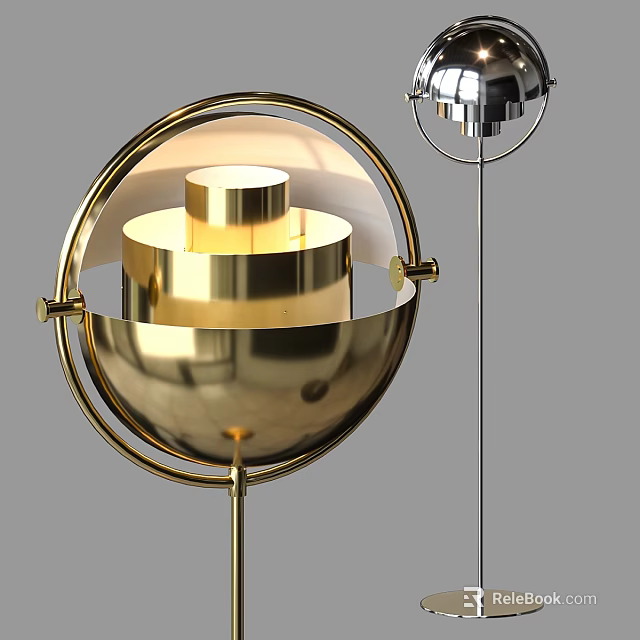 Elegant Gold Spherical Chandelier With Modern Layered Design And Metal Frame 3d model 