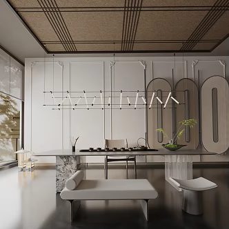 Modern table combination 3d model