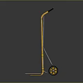 Yellow Hand Truck With Black Handles Two Wheels And Metal Platform Base