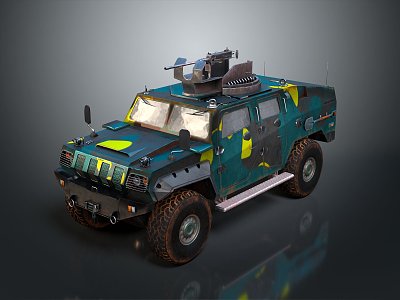 Bulletproof Car Armed Jeep Armed Car Armed Bulletproof Car Military Jeep Off-road Jeep Humvee 3d model