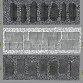 Black Green Slab Step Courtyard Paving Irregular Ting Green Slab Step Stone Slab Step 3d model