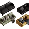 Modern Designer Two-Seater Sofas With Various Colors For Stylish Living Spaces 3d model