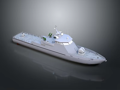 Modern Warship 3D Model With Streamlined Hull Design And Naval Deck Structure 3d model