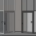 Modern White And Black Glass Door Elevators With Sleek Metal Frame Design