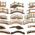 Various Wooden Landscape Bridges With Different Arch And Flat Designs For Garden Decoration
