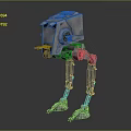 Sci Fi Mechanical Walker With Detailed Robotic Structure And Armored Design 3d model