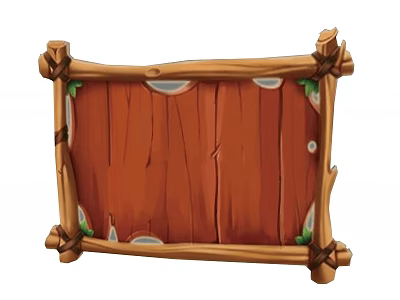 Rustic Wooden Hinged Door with Natural Wood Panel and Vine Decorative Frame 3d model