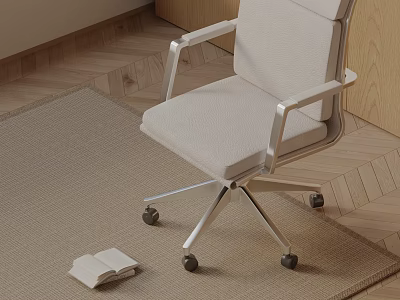 Modern Massage Chair With Fabric Upholstery Metal Frame And Wheels On Wooden Floor Rug 3d model