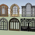 Vintage openwork window 3d model