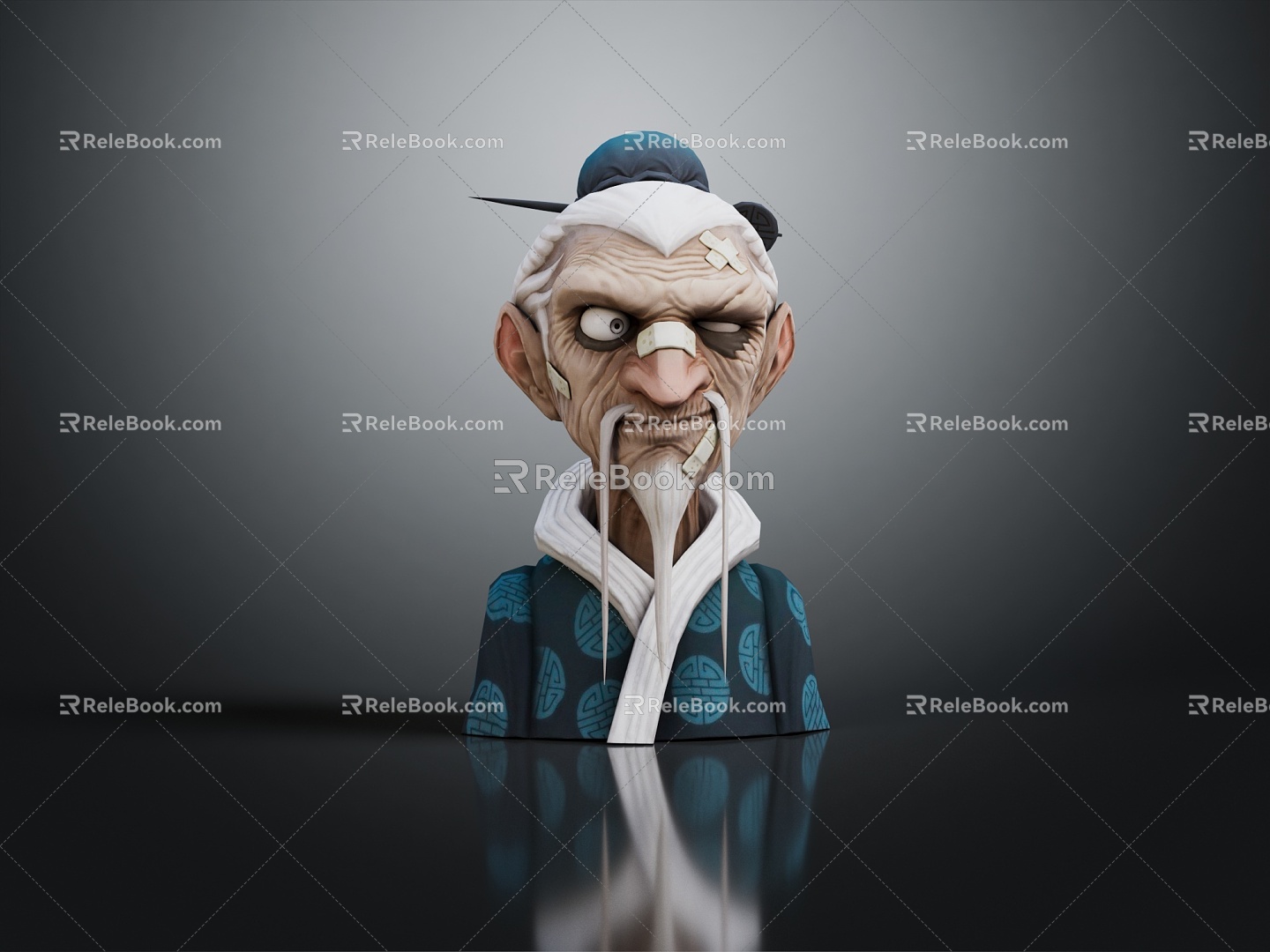 Modern Game Character Old Man Old Man Military Warlock Mage 3d model