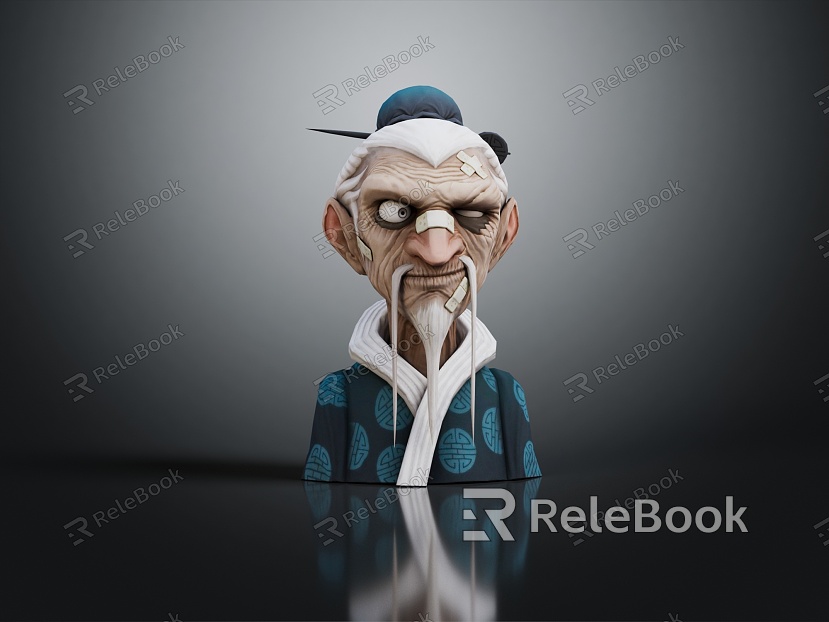 Modern Game Character Old Man Old Man Military Warlock Mage model