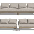 Nordic double sofa 3d model