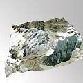 Snowy Mountain Range With Rocky Terrain And Scenic Alpine Lake View
