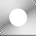Geometric Lines Forming Concentric Circles with Hole Design in Black White Abstract Pattern