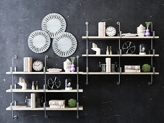 Modern Wall Storage Rack Decorative Rack 3d model