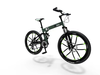 Modern Johnson Green Bicycle with Black Wheels and Green Accent Trim 3d model