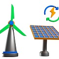 Cartoon style renewable energy green energy new energy power generation environmental protection 3d model