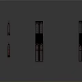Black Vertical Decorative Pillar Equipment With White Panes Various Heights And Reflections On White Background