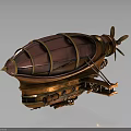 Vintage Cosmic Spacecraft Design With Propeller Metal Frame And Mechanical Details