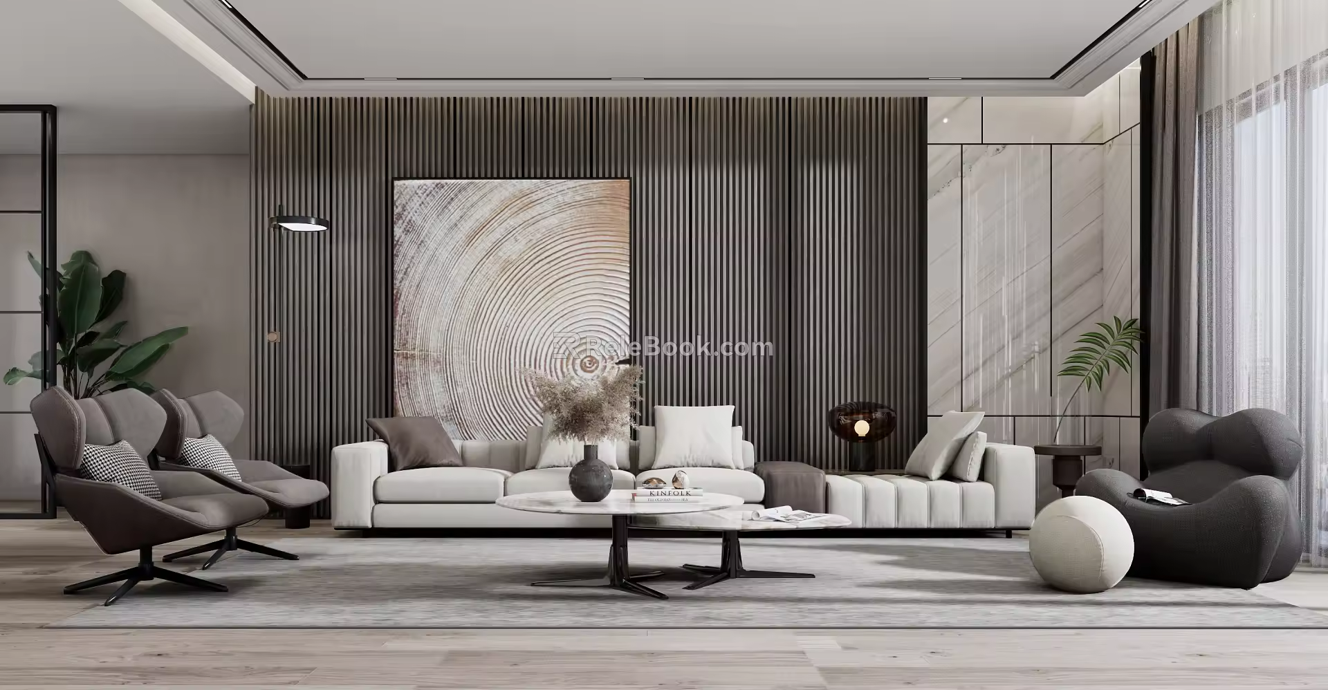 Modern sofa coffee table combination 3d model