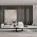 Modern sofa coffee table combination 3d model