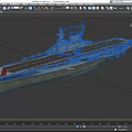 Aircraft Carrier Flight Deck With Island Superstructure And Naval Equipment Exterior View