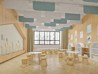 Modern Kindergarten Building Classroom model