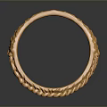 Elegant Gold Ring With Double Chain Texture And Shiny Metallic Finish 3d model