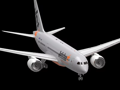 Wizz Air White Passenger Plane With Orange Livery Wings And Engines 3d model